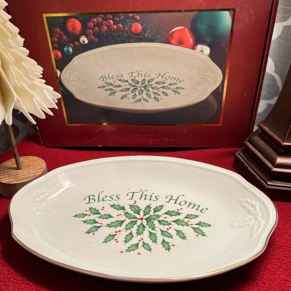 NEW- Lenox Holiday Collection “Bless This Home” Tray
